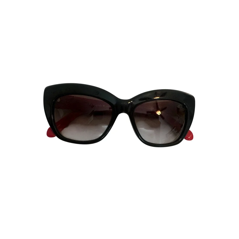 Kate Spade Crimson/S Black Red Cat Eye Sunglasses 807 F8 50-16-135‎